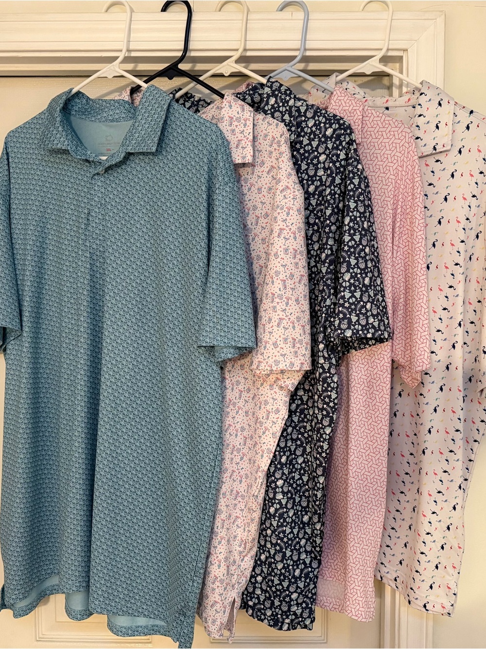 3 Southern Tide and 2 Tailor Byrd polos